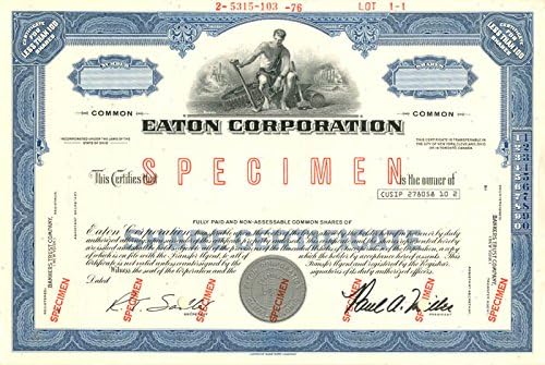 Eaton Corporation - Numune Stok Sertifikası