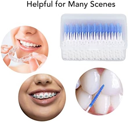FOTABPYTI İnterdental Fırça Askısı Ağız Bakımı Plak Temizleme Yumuşak Ev Diş İpi Temizleyici Yetişkinler için (Mavi)