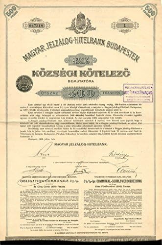 Magyar Jelzalog-Hitelbank Budapesten - 500 Francs (Uncanceled)