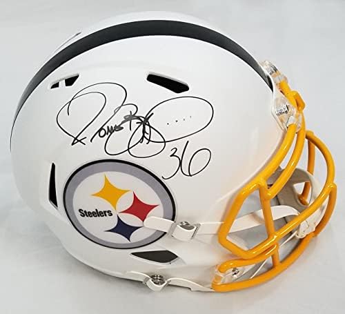 Jerome Bettis İmzalı Pittsburgh Steelers Riddell Otantik Mat Düz Beyaz Kask Beckett Tanık İmzalı NFL Kaskları