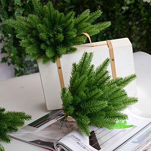 Abaodam Noel Dekor 10 Adet Yapay Çam Dalları Simüle Bitki Noel Dekorasyon DIY Ev Mobilyası Noel Ağacı (Yeşil) Noel Çelenk