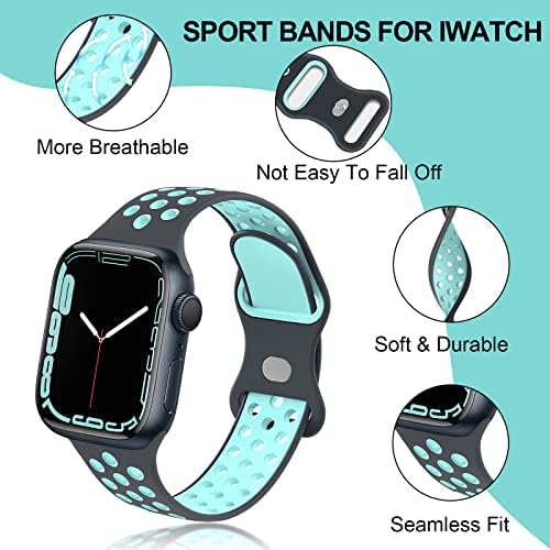 Gleıven silikon bantlar ile Uyumlu apple saat bandı Yumuşak Silikon Spor bantları Bilekliği Yedek Kayış iWatch Serisi SE