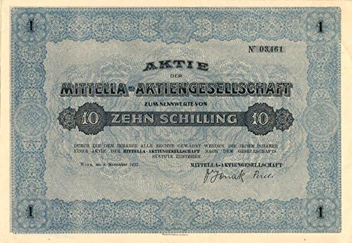 Mittella-Aktiengesellschaft - Stok Sertifikası