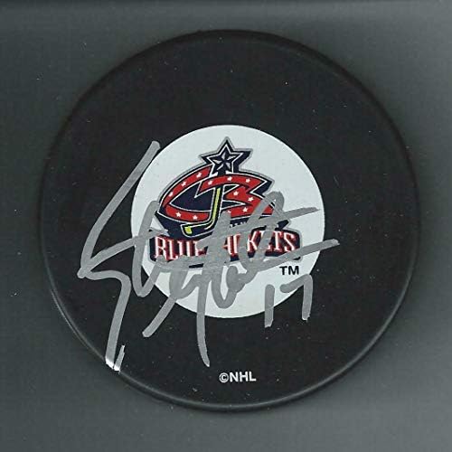 Steve Maltais İmzalı Columbus Blue Ceketler Diski-İmzalı NHL Diskleri