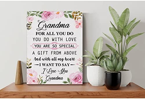 Büyükanne Hediye Büyükanne Seni Sevdiğimi Söylemek istiyorum Çerçeveli Tuval Duvar Sanatı, Büyükanne Baskı Resim Posteri