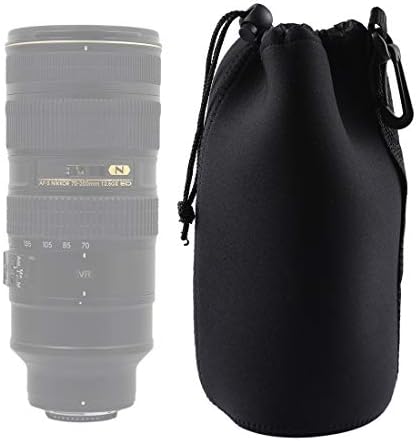Kamera Aksesuar Çantası Neopren SLR Kamera Lens Taşıma Çantası kılıf çanta Carabiner ile, Boyutu: 10x22 cm