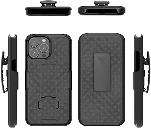 Kılıf Kemer Klipsi Kılıfı Döner Kapak Kickstand Zırh Drop-Proof Defender Koruyucu iPhone ile Uyumlu 13 Pro Max