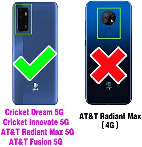 Asuwish ile Uyumlu Kriket Rüya 5G / Yenilik 5G / AT & T Radyant Max 5G / Fusion 5G Cüzdan Kılıf Temperli Cam Ekran Koruyucu