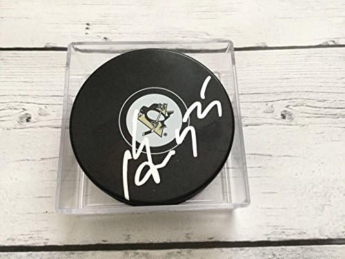 Sergei Gonchar İmzalı Pittsburgh Penguins Hokey Diski a-İmzalı NHL Diskleri İmzaladı