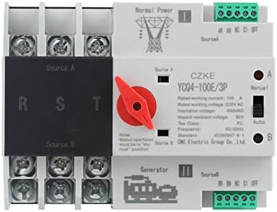 KQOO YCQ4-100E / 3 P Çift Güç Otomatik Transfer Anahtarı 220 V AC 8ka Din Ray ATS Anahtarları Kesintisiz Güç 63A 100A (renk