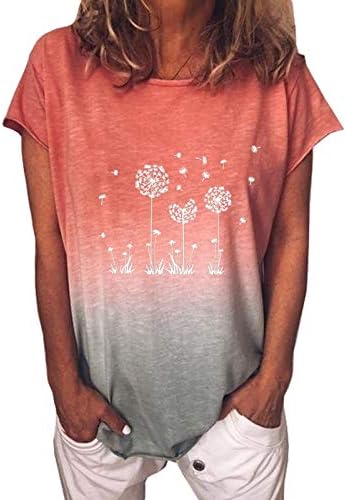 Kadın Baskılı Moda O-Boyun T-Shirt Casual bluz Tops Çiçek Kısa Kollu kadın Bayan Üstleri ve Tee