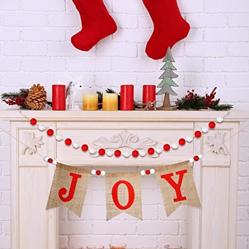 Noel Keçe toplu süs Çuval Bezi Sevinç Afiş 2 Adet Doğum Günü Çelenk Pom Pom Çelenk Noel Çelenk Dekorasyon Noel Asılı Kiraz