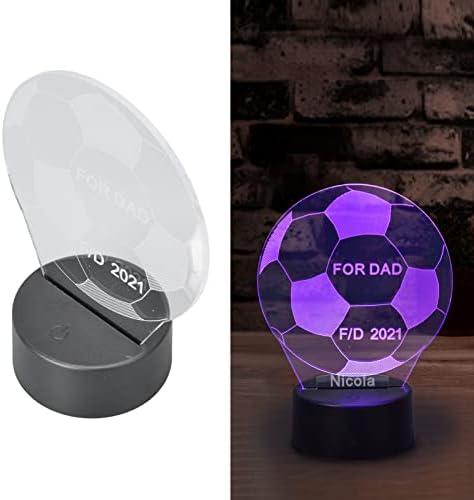 plplaaoo 3D gece ışık, futbol 3D lamba, 7 renk LED optik Illusion gece ışıkları, futbol hediye ile dokunmatik anahtarı, festivali