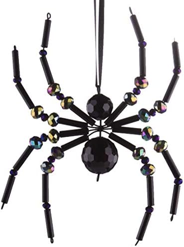 Gnz Cadılar Bayramı Dekorasyon-Kristal İfadeler Akrilik Örümcek Heykelcik (Mor)