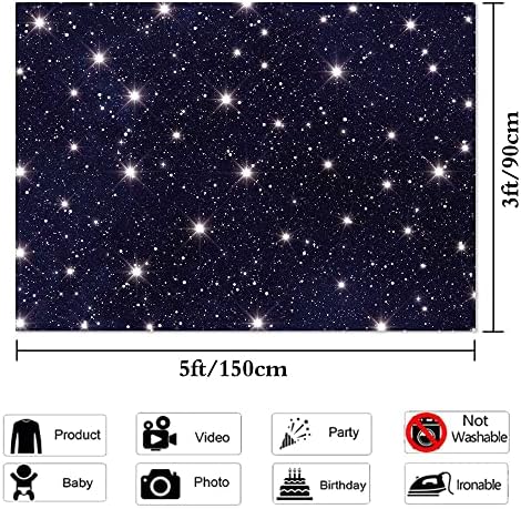 Yongqian Gece Gökyüzü Yıldız Arka Planında Evren Uzay Tema Yıldızlı Fotoğraf Backdrop 60 x 36 Galaxy Yıldız Çocuk Boy 1st