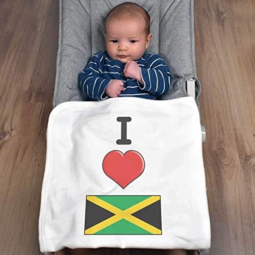 Azeeda 'Jamaika'yı Seviyorum' Pamuklu Bebek Battaniyesi / Şal (BY00025386)