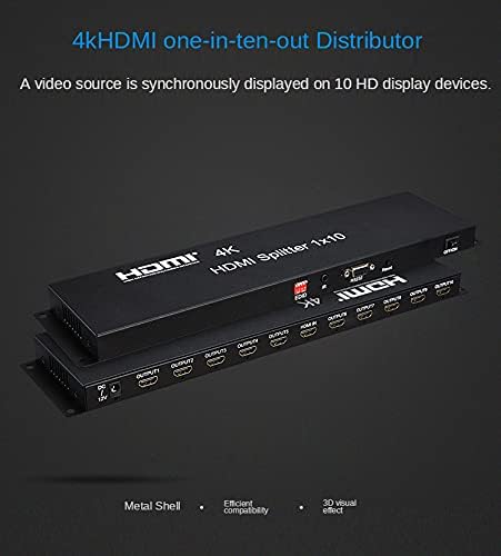 4K 30Hz HDMI dağıtıcı 1x10 Full HD 1080P 60Hz 3D Video Dönüştürücü Dağıtıcı 1 10 Out Çıkışı ile EDID IR Uzatma Fonksiyonu