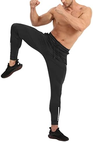 ZENWILL Erkek İnatçı Egzersiz Joggers, Atletik spor salonu pantolonu Koşu Sweatpants Fermuarlı Cepli Erkekler için