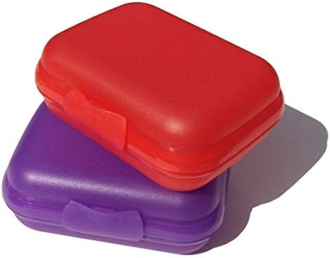 Kırmızı ve Mor renkte 2 Tupperware Paketlenebilir Kapaklı Kap Seti