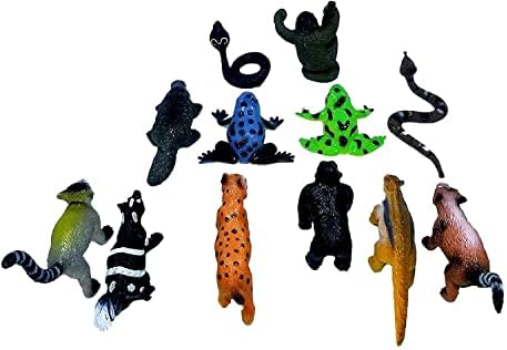 Mini Safari Jungle Yağmur Ormanı Hayvanları Oyun Seti, Çeşitli Yaratıklar, 28 ct (2 Set 14)- Çocuklar Minyatür Parti İyilik,