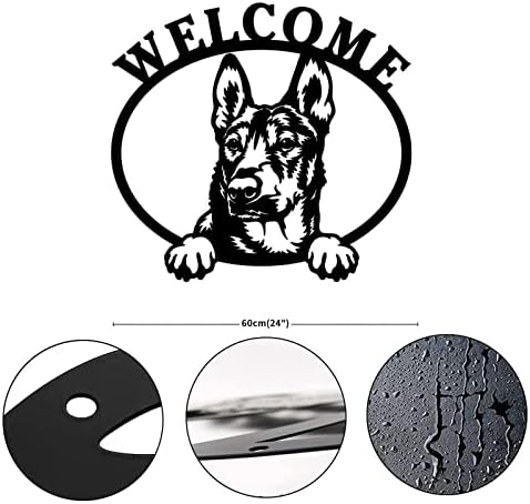 Metal İşareti Kişiselleştirilmiş Pet Köpek Karşılama İşareti Özelleştirilebilir Metal Aile İşareti Dekoratif Çelik Metal