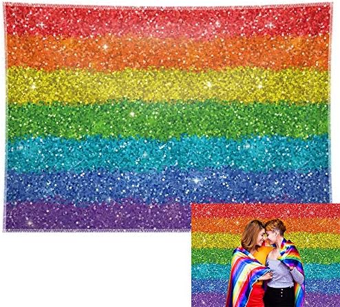 84x60 inç Dayanıklı Kumaş Renkli Baskılı Gurur Ay Zemin (Glitter Pul Yok) Gökkuşağı Doğum Günü Partisi Süslemeleri için Bayrak