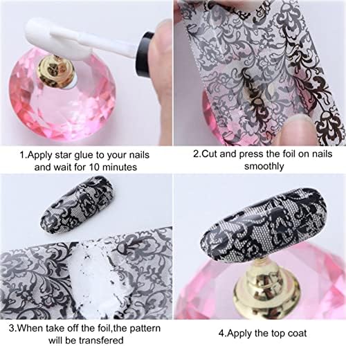 Nail Art Etiketler Çıkartmaları 10 Rolls/Set Noel Nail Art Folyo Lazer Glitter Nail Art Folyo Transferi Kar Taneleri Çorap
