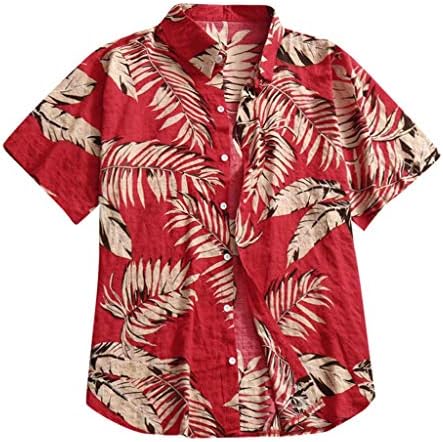 XXBR erkek havai gömleği Hızlı Kuru Tropikal plantsAloha Gömlek Kısa Kollu Plaj Tatil Casual Gömlek