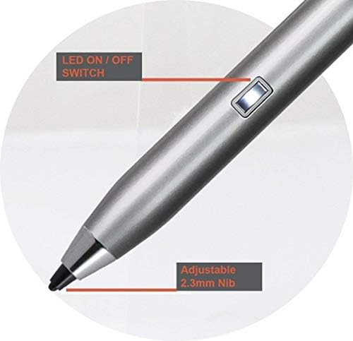 Broonel Gümüş Mini İnce Nokta Dijital aktif iğneli kalem ile Uyumlu ASUS ZenBook UX533FD-A8067T 15.6 İnç