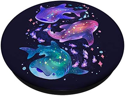 Kozmik Balina Köpekbalığı sanatı PopSockets PopGrip: Telefonlar ve Tabletler için Değiştirilebilir Kavrama