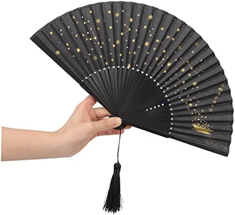 Amosfun 5 adet el fanı Katlanabilir Fan Taşınabilir el fanı düğün fanı Vintage El Fanlar Oryantal yelpaze El Fanı Bambu Fan