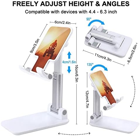 Siluet ATV Atlama cep telefonu standı Masası Katlanabilir telefon tutucu Yükseklik Açısı Ayarlanabilir Sağlam Standı Beyaz