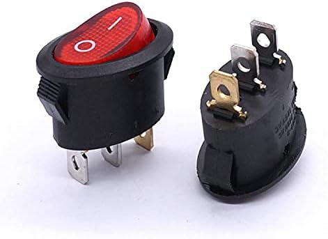 GUMMMY 5 Adet Oval Yuvarlak Rocker Anahtarı ON/Off AC 250 V / 6A 125 V / 10A SPST 3 Pin 2 Pozisyon Mini Tekne Anahtarı