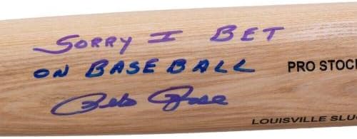 Pete Rose İmzalı Mavi Kırmızılar Sarışın Sümüklü Böcek Beyzbol Sopası Üzgünüm Bahse Girerim JSA İmzalı MLB Yarasaları