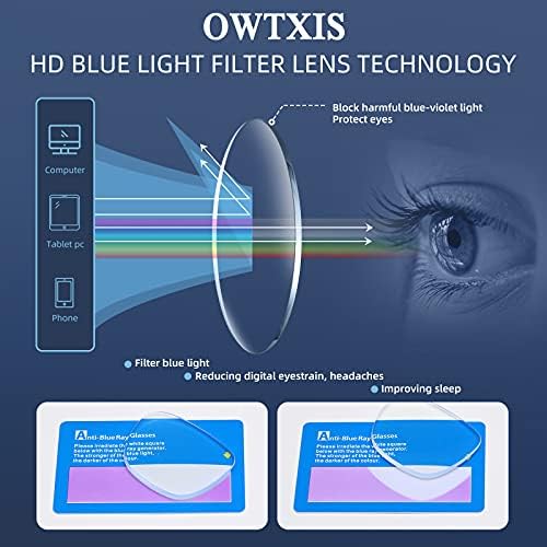 OWTXIS 3 paket katlanır okuma gözlüğü erkekler kadınlar için, anahtarlık kompakt okuyucular mavi ışık taşınabilir cep gözlük