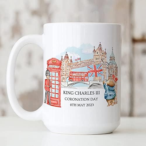 Astrocus King Charles III Taç Giyme Günü 2023 Kahve Kupa Londra'da Küçük Ayı Kupa, Taç Giyme Günü Kutlamaları Hediye Kupa,