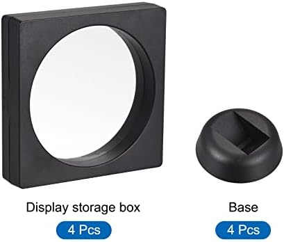 MECCANİXİTY Yüzen Çerçeve Ekran Tutucu Standı 3D Takı Ekran Kutusu Tabanı ile 4. 65x4. 65x0. 79 inç Siyah 4'lü paket