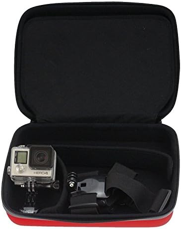 Navitech Kırmızı Şok Geçirmez Eylem Kamera Çantası / Kapak ile Uyumlu ACCFLY H9R Ultra 2.0 İnç 170 Derece 12MP Su Geçirmez
