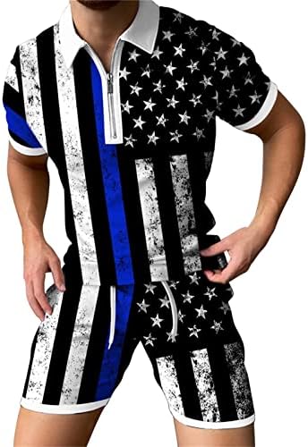 Erkek Klasik tişört ve Şort Takım Elbise Yaz Rahat Eşofman 2 Parça Atletik Spor Seti Colorblock Tees Kıyafetler