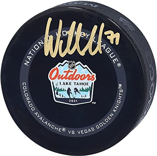 William Karlsson Vegas Altın Şövalyeleri Lake Tahoe'da İmzalı 2021 NHL Açık Hava Oyunları Resmi Oyun Diski-İmzalı NHL Diskleri