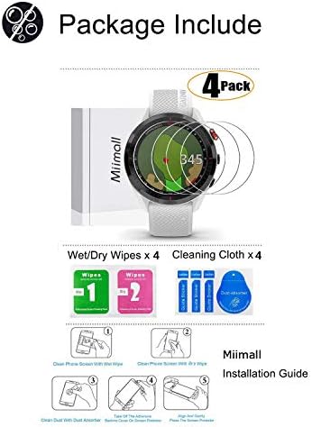 [4 Paket] Uyumlu Garmin Yaklaşım S62 Ekran Koruyucu Film, su geçirmez Temperli Cam Ekran Koruyucu film için Garmin Yaklaşım
