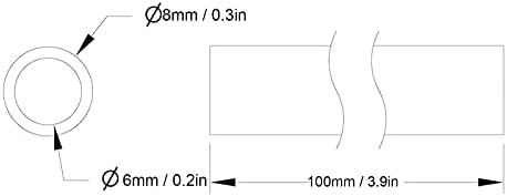 Alüminyum Boru-10 Adet Alüminyum Boru dikişsiz boru Düz Boru 8x6mm 3.9 in Uzunluk Aksesuarı 6100-0608-0100