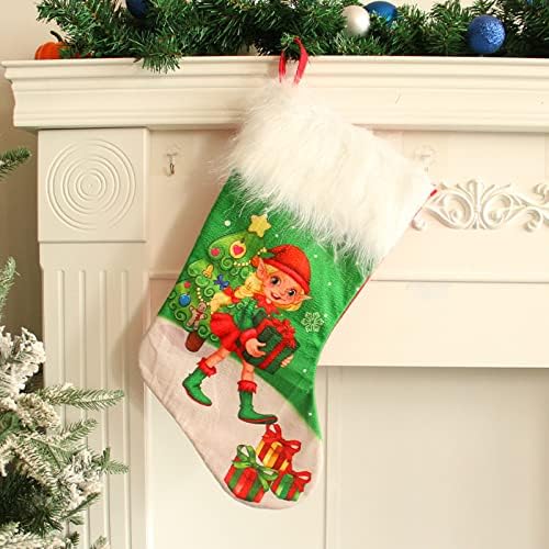 Kristal Top Noel Noel Çorap Bez Noel Çorap Çanta ve Noel Asılı Çorap için Parti Dekorasyon ve Noel Karikatür Kırmızı Set