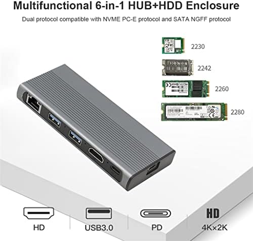 SDFGH USB C HUB Tipi C 3.1 ila M. 2 30Hz 1 10Gbps M. 2 SSD Durumda Muhafaza USB C HUB Splitter R Adaptörü