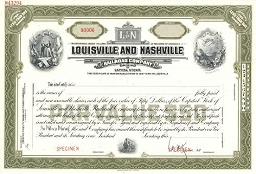 Louisville ve Nashville Demiryolu A. Ş. - Stok Sertifikası
