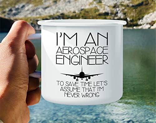 Retreez Ben Bir Havacılık Mühendisiyim Asla Yanlış 16 Oz Emaye Paslanmaz Çelik Metal Kamp Kamp Ateşi Kahve Kupa-Komik Sarcasm
