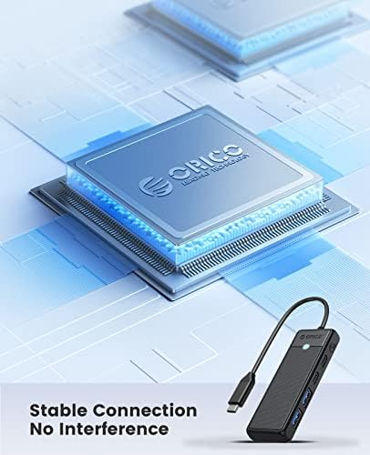 ORICO USB C Hub 4'ü 1 arada USB C'den USB Multiport Adaptörüne 100W Güç Teslimatı, USB-C Veri Bağlantı Noktası, 2 USB 3.0