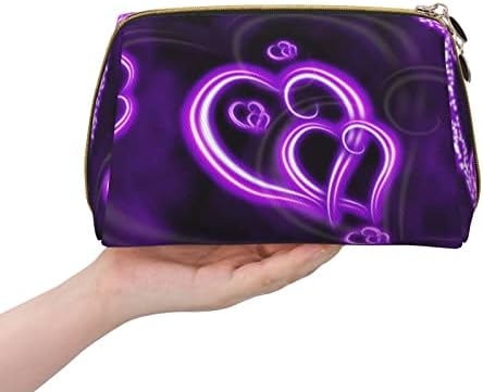 OGNOT mor aşk baskılı büyük Seyahat Makyaj Çantası Çanta, Taşınabilir makyaj çantası Kadınlar Kızlar için Günlük Depolama