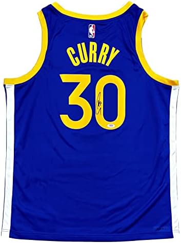 Stephen Curry Golden State Warriors İmzalı Mavi NBA Swingman Nike Forması PSA İmzalı NBA Formaları