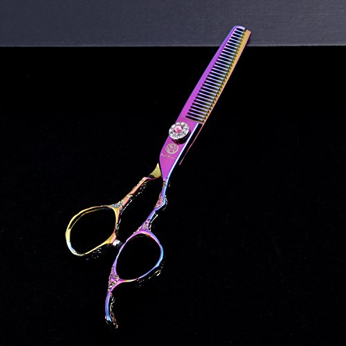 Mor Ejderha 6.0 inç profesyonel ejderha kolu Salon saç kesme makası-Kuaförlük inceltme makası-Saç stilisti, berber ve ev